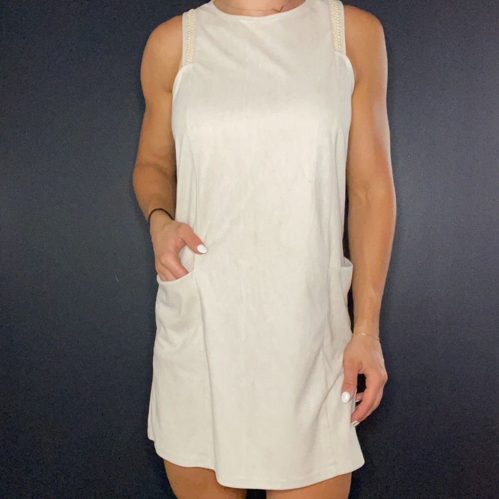 Sleeveless Cream White Dress